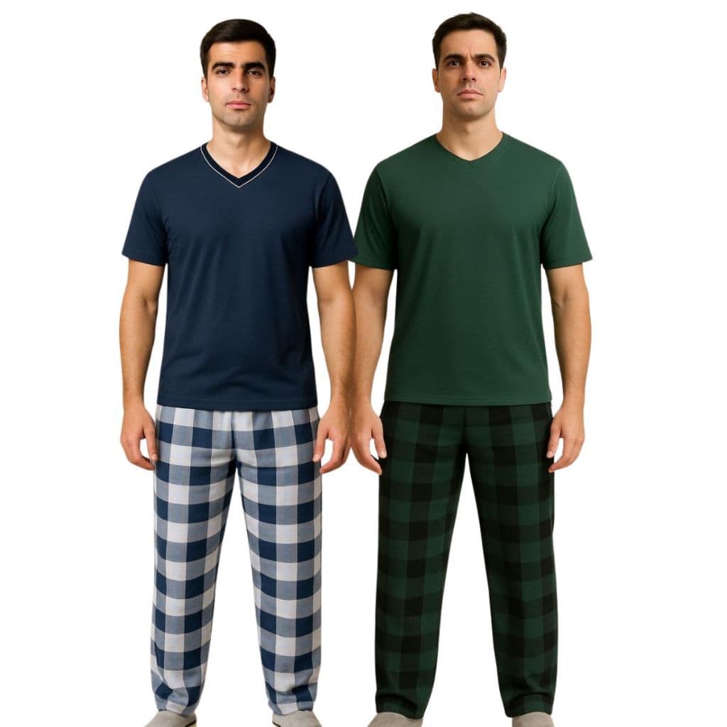 Pijama Masculino Adulto Manga Curta / Pijama Inverno Masculino / Pijama Xadrez