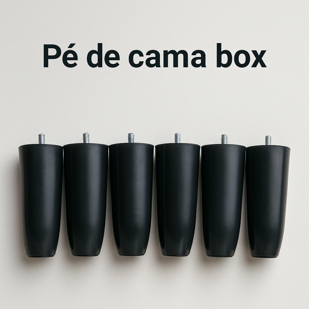 Pézinho De Cama Box Pés De Plástico Injetado Pé De Armário Pé De Sofá Kit Com 6