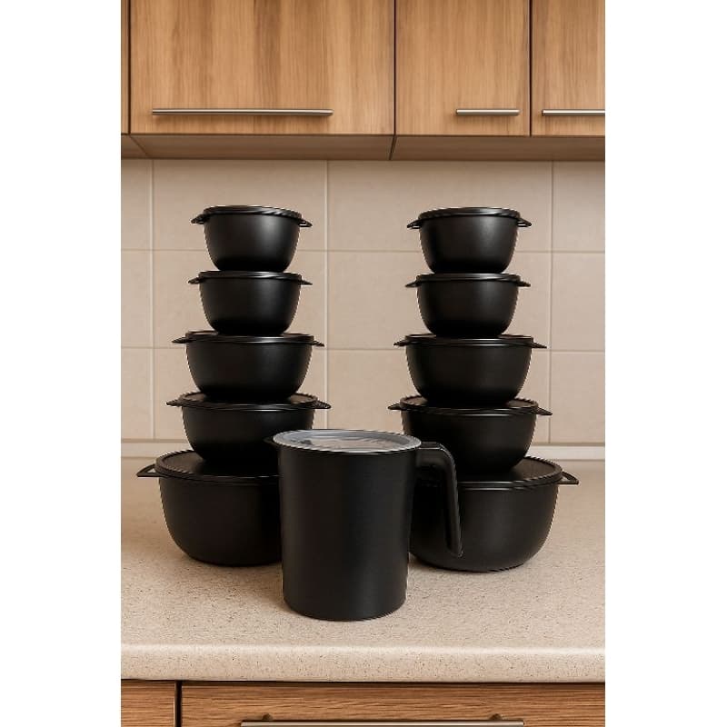 Kit 10 Potes Bowl + Jarra 1.800 Organizador Alimentos