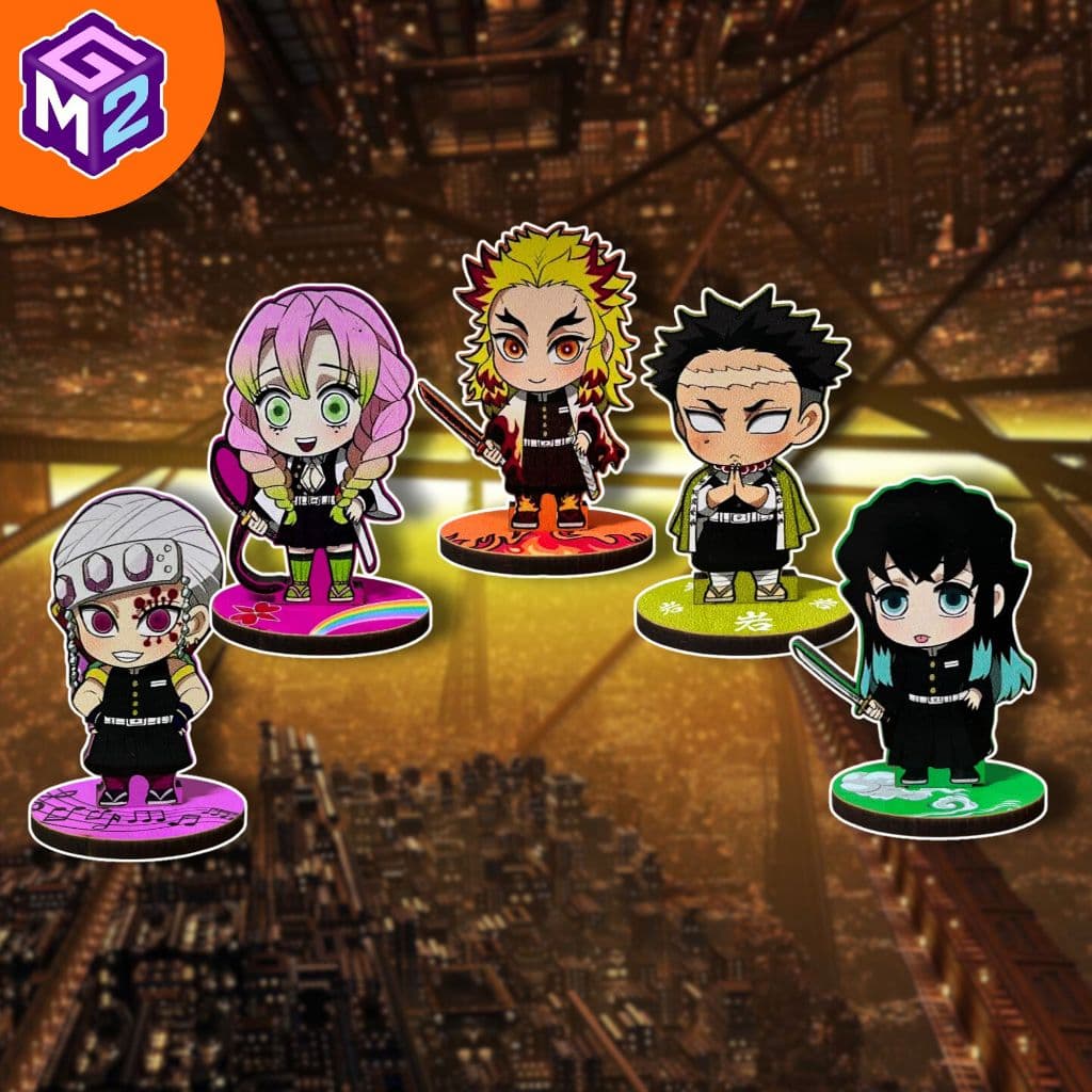 5 Totens Display Personagens de Mesa hashiras de Kimetsu no yaiba/Demon Slayer combo com 5