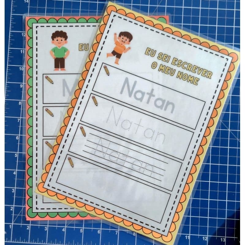 Atividade "Eu Sei Escrever o Meu Nome" Plastificada. Personalizada com o Nome da Criança.