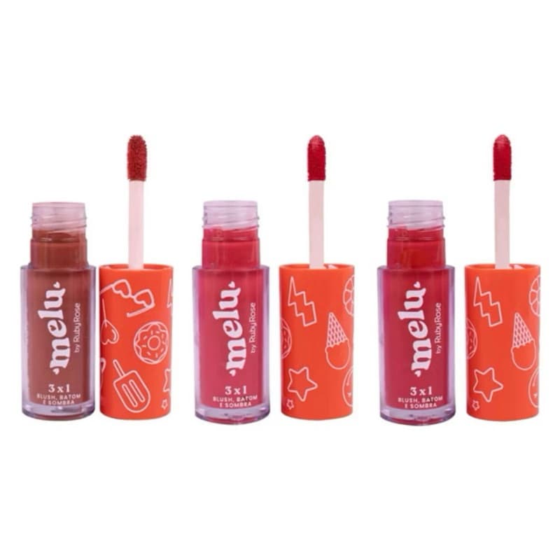 Blush Batom E Sombra 3 Em 1 Melu Ruby Rose