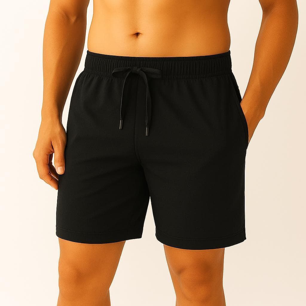 Short Masculino De Tactel Com Elastano Premium Liso Com 3 Bolsos Bermuda Casual Academia Treino Corrida