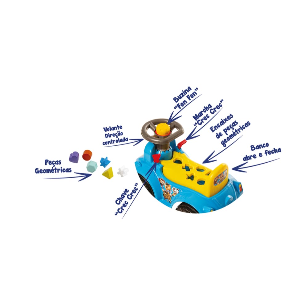 Carrinho Andador Com Buzina Interativo Ketokinha da Kendy Dog Menino - Cor Azul