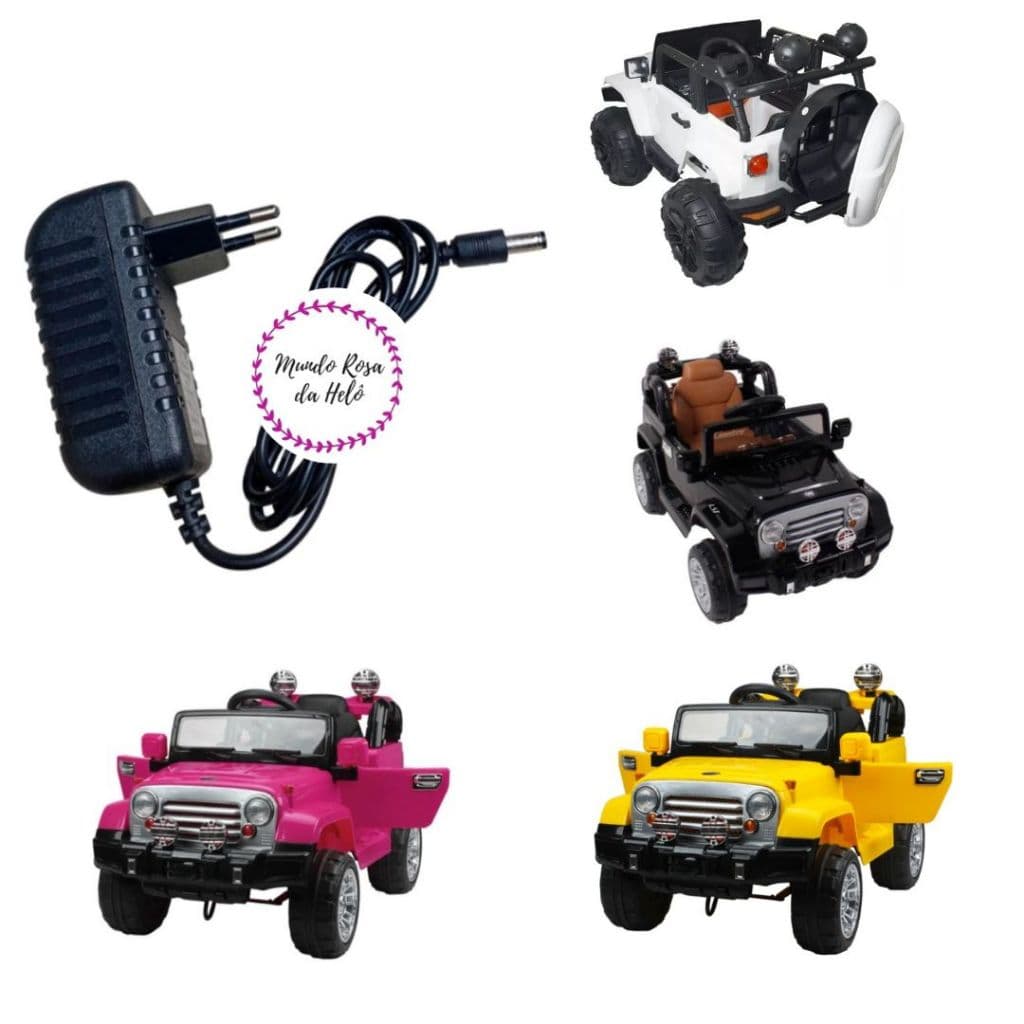 Carregador Para Veículo Elétrico Infantil 12V Mini Jipe Plug P4, P8 Bivolt