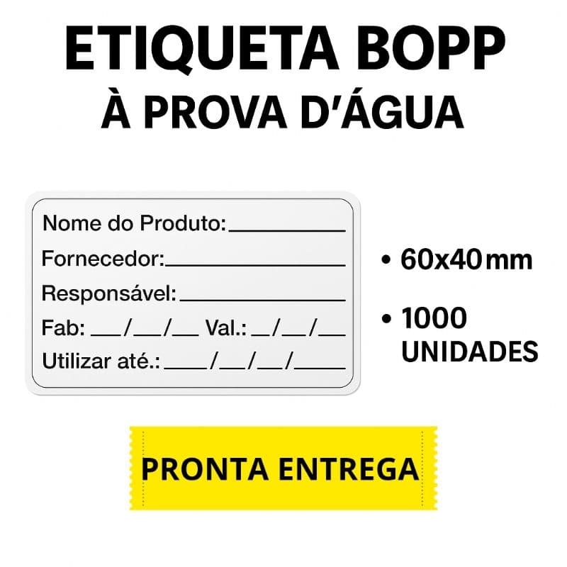 Etiqueta BOPP 60x40mm (VALIDADE) 1.000 Unidades | Identificação de Produtos