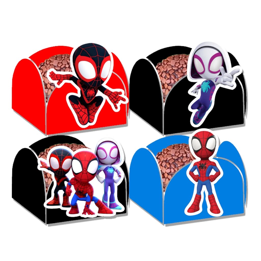 50 OU 100 FORMINHAS PARA DOCES FESTA SPIDEY HOMEM ARANHA ARANHAVERSO