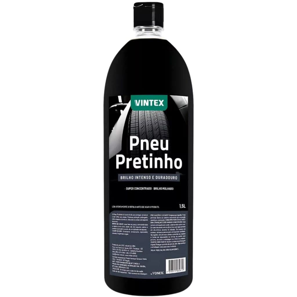 Vintex Pretinho Brilho molhado para Pneus Pneu Pretinho 1,5l