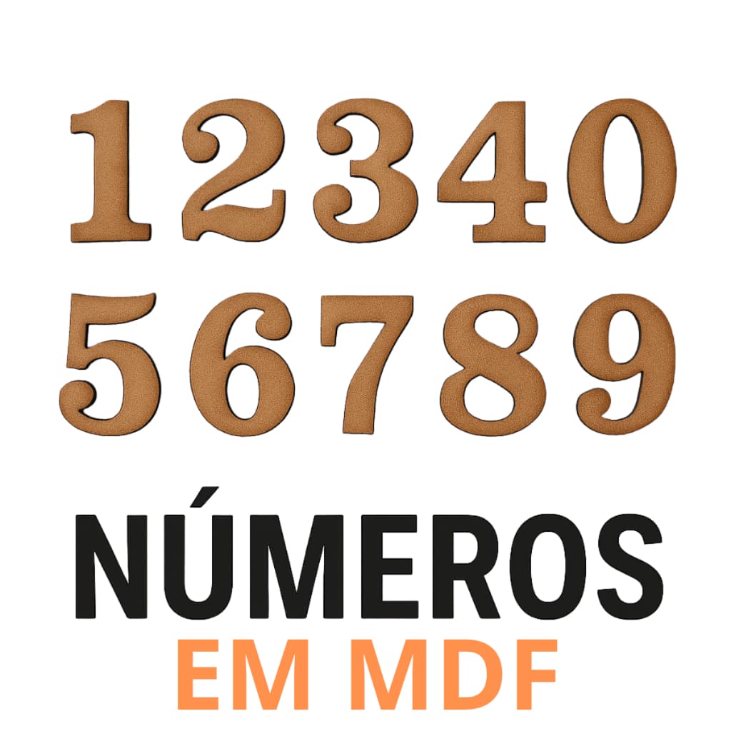 Kit Números 0 a 9 em MDF 3mm Para Eventos Festas Número de Decoração
