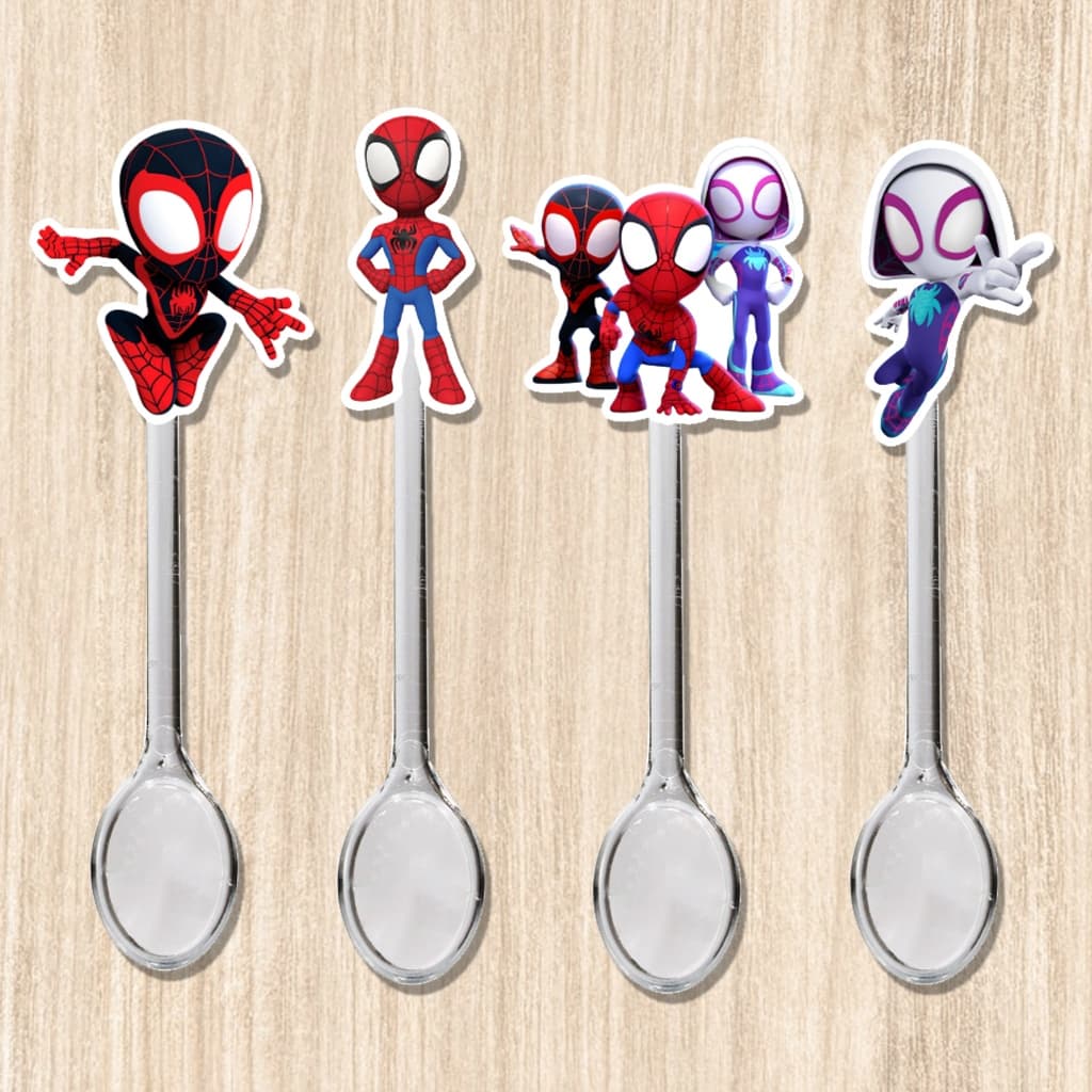 25 , 50 OU 100 MINI COLHERZINHA FESTA HOMEM ARANHA ARANHAVERSO