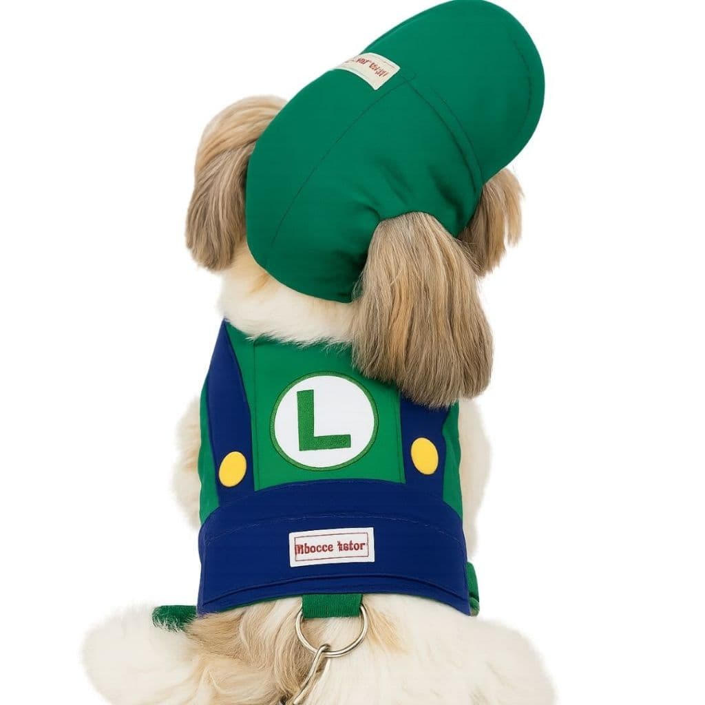 Roupa Pet - Guia Peitoral Luigi Com Boné