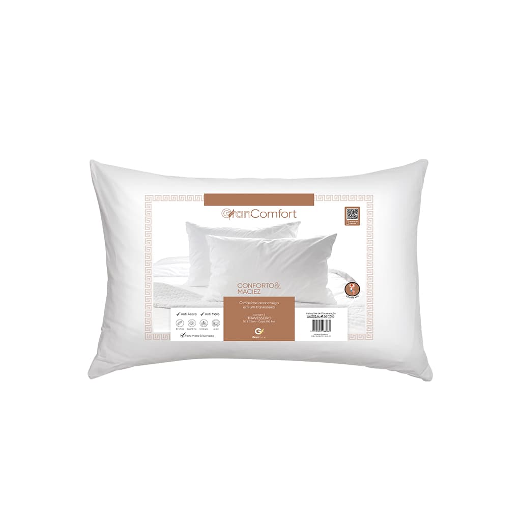 Travesseiro Antialérgico 50x70Cm Suporte Alto GranComfort