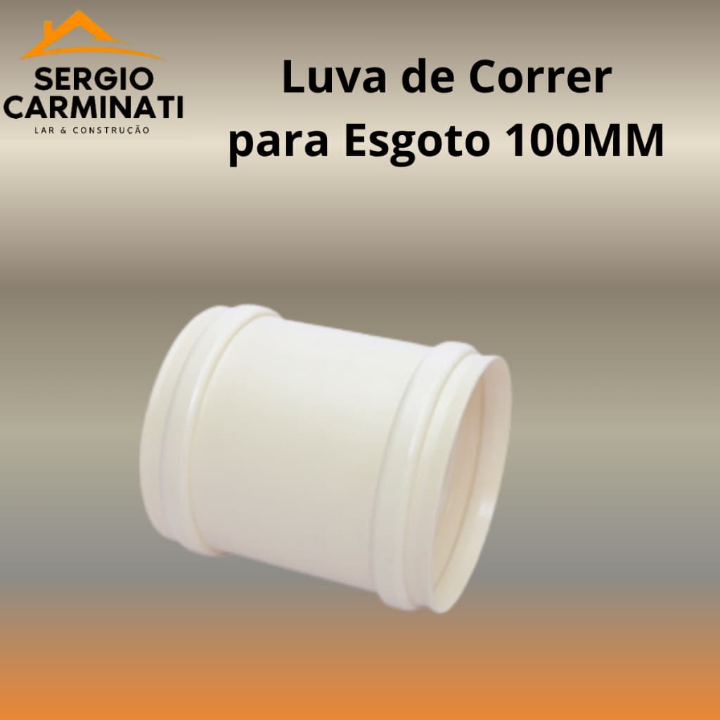 Luva de Correr Esgoto Com Anel de Vedação PVC 100mm Branca de Correr para Esgoto Tubozan