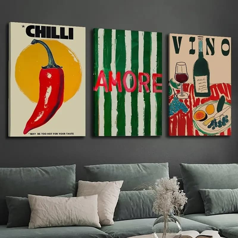 Quadro Decorativo 20x30 Pimenta Amore Bebida Sala De Jantar