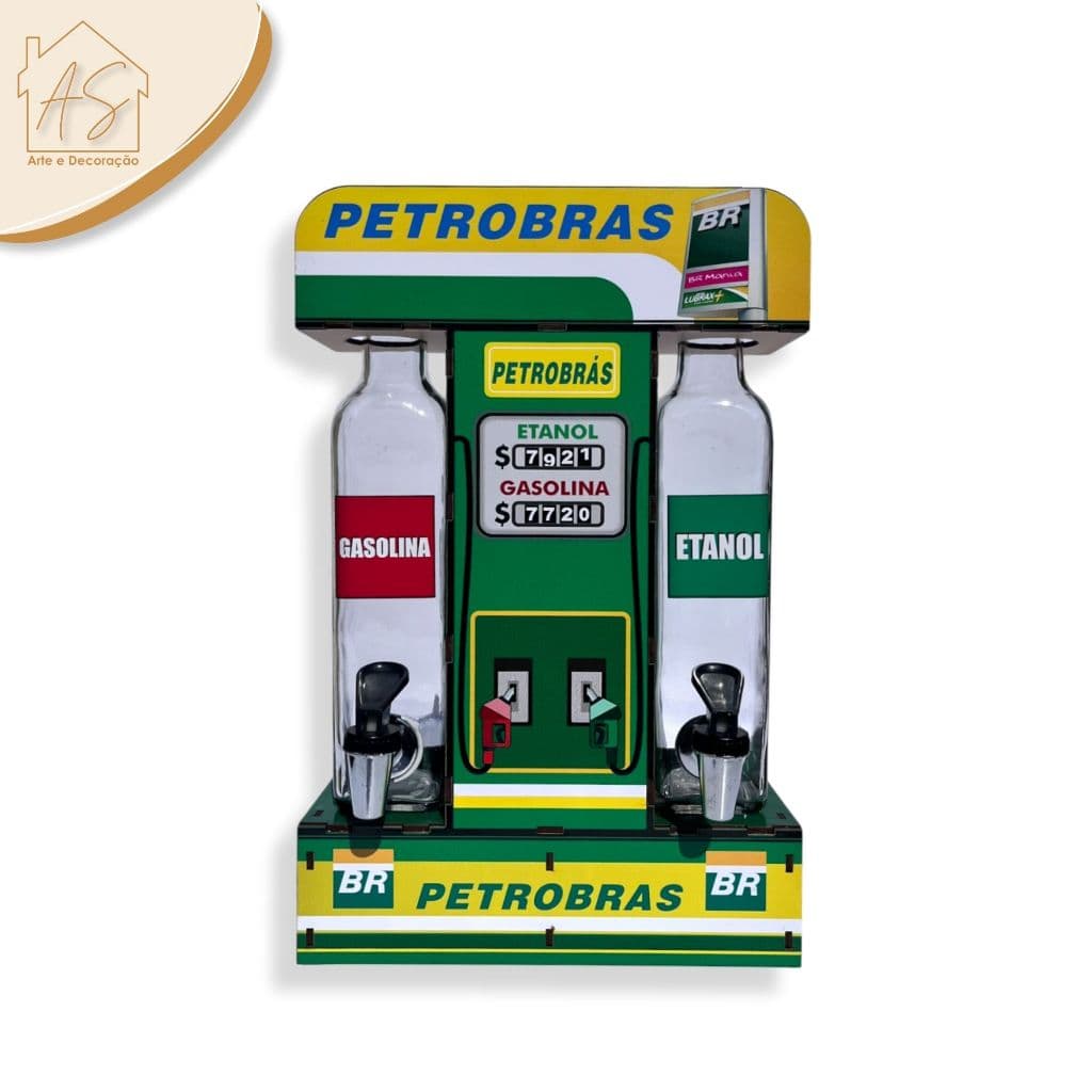 Pingometro Duplo Posto Combustível Petrobrás Bancada E Parede Para Cachaça | Presente dia dos pais