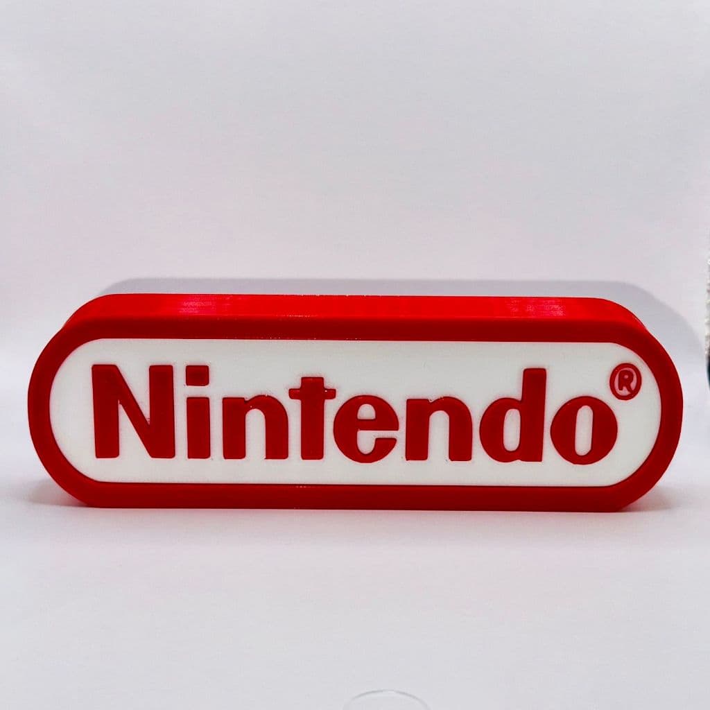Placa decorativa Logo Nintendo 3D Gamer Geek Presente Nerd Jogos Switch