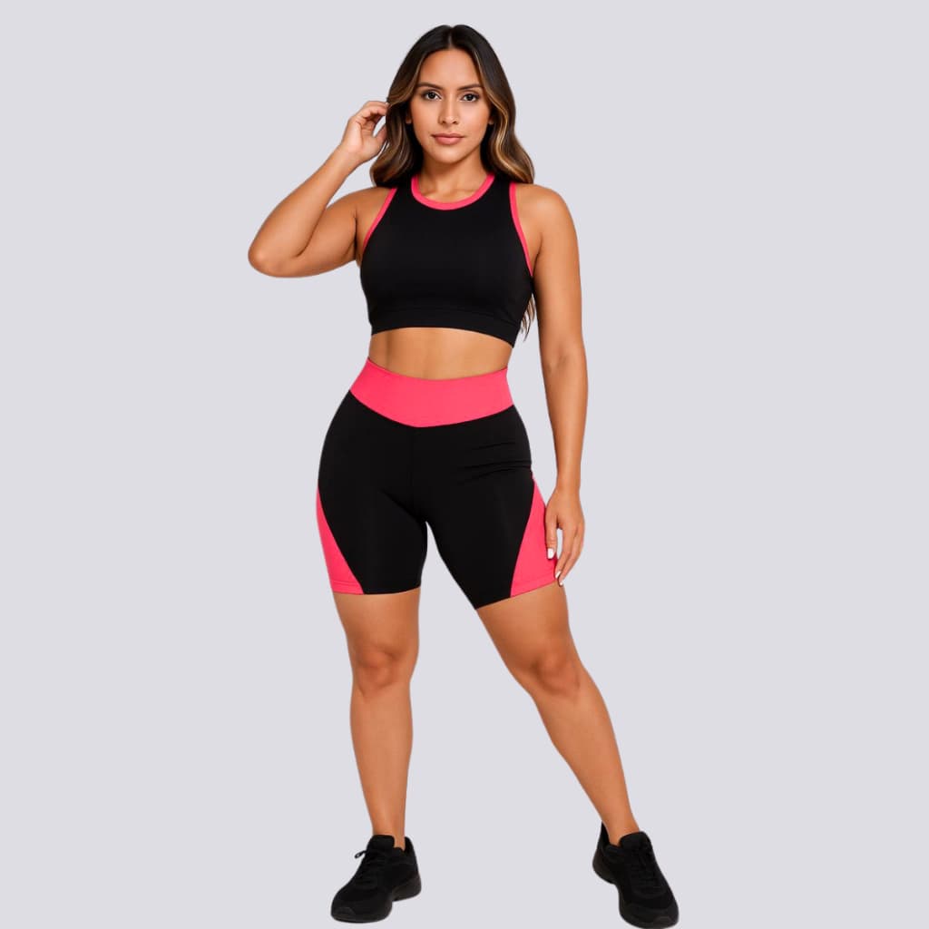 Conjunto Fitness Top E Short Academia Zero Transparência