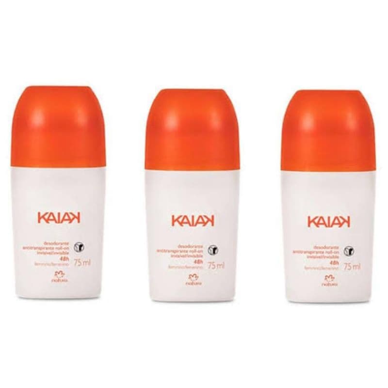Kit com 3 Desodorante Rollon Kaiak feminino Natura