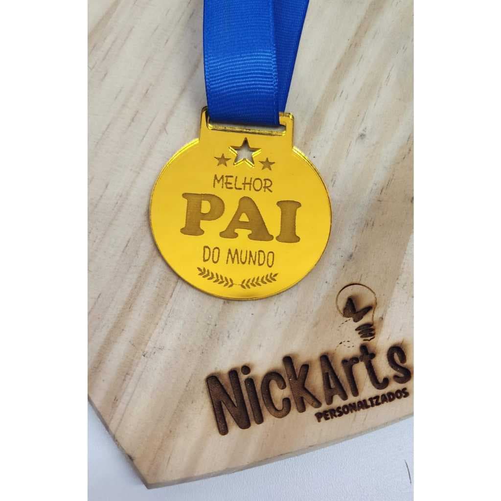 Medalha acrilica personalizada dia dos pais 10un