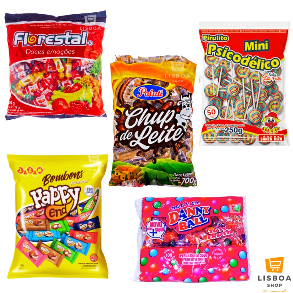 Kit De Doces Para Lembrancinhas 50 Sacolinha Surpresa Aniversário