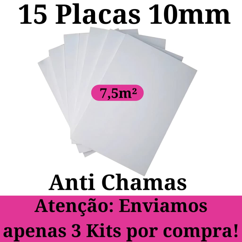 15 Placas de Isopor Eps Antichamas Isolamento Termico 1000x500x10mm Forro