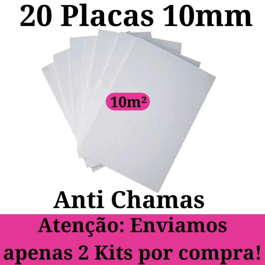 20 Placas de Isopor Eps Antichamas Isolamento Termico 1000x500x10mm Forro