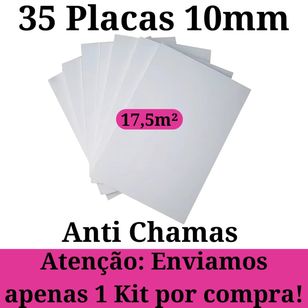 35 Placas de Isopor Eps Antichamas Isolamento Termico 1000x500x10mm