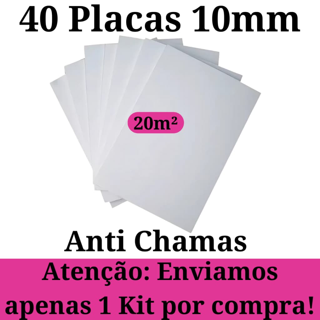 40 Placas de Isopor Eps Antichamas Isolamento Termico 1000x500x10mm Forro