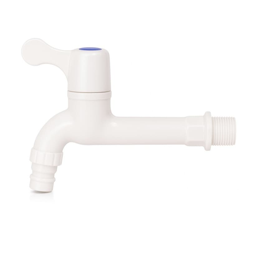 Torneira Longa Rosca Externa 1/2" PVC Branca Uso Geral