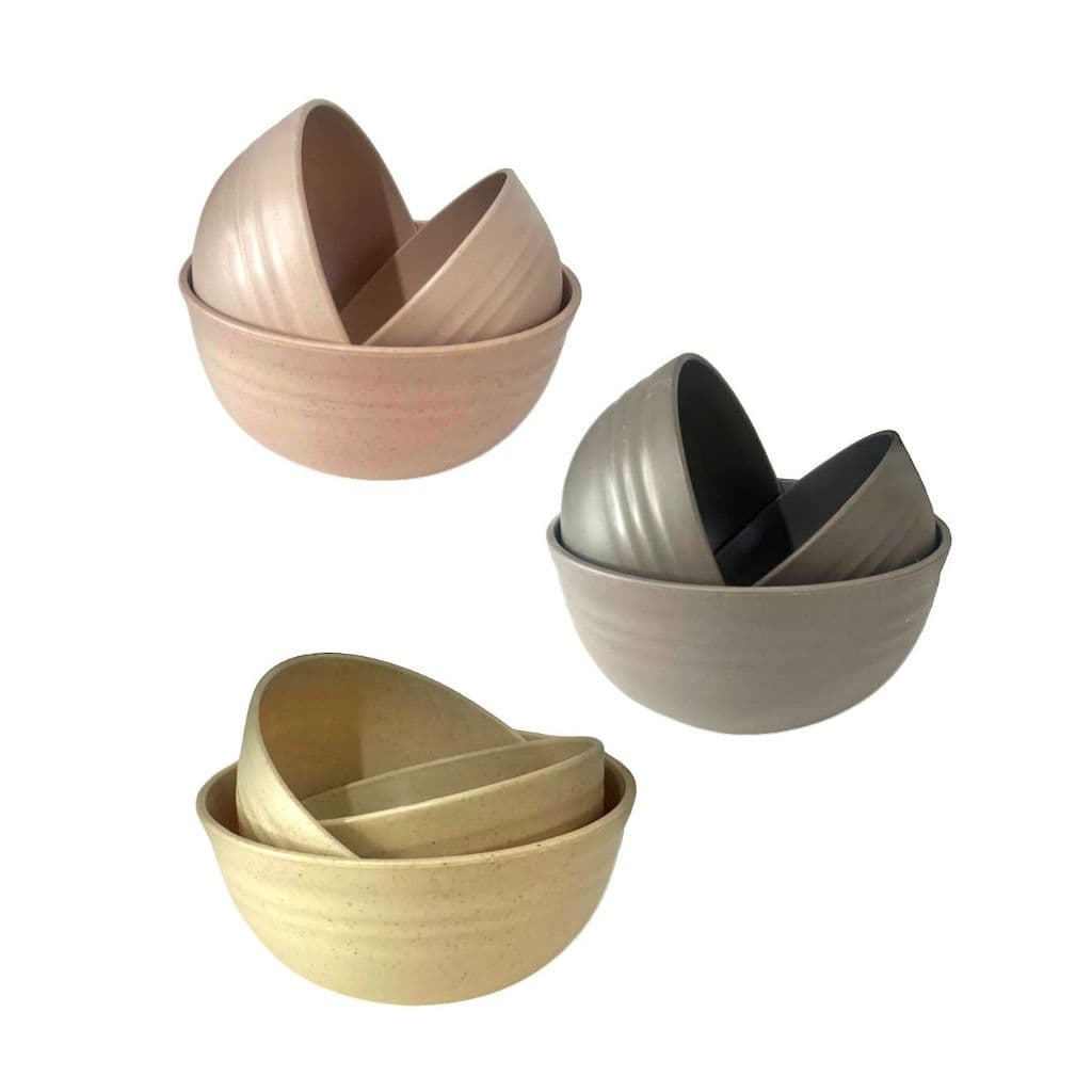 Potes Kit com 3 Unidades Tigela Tones Bowl Fibra De Bambu – Ecológicas e Resistentes