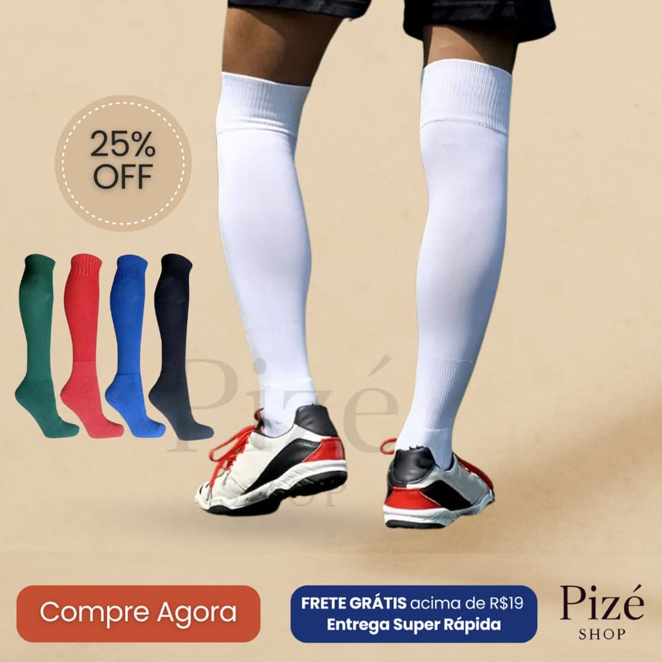 Meião Adulto Profissional para Futebol, Futsal e Vôlei | Kit com Opções de 1 a 3 Pares
