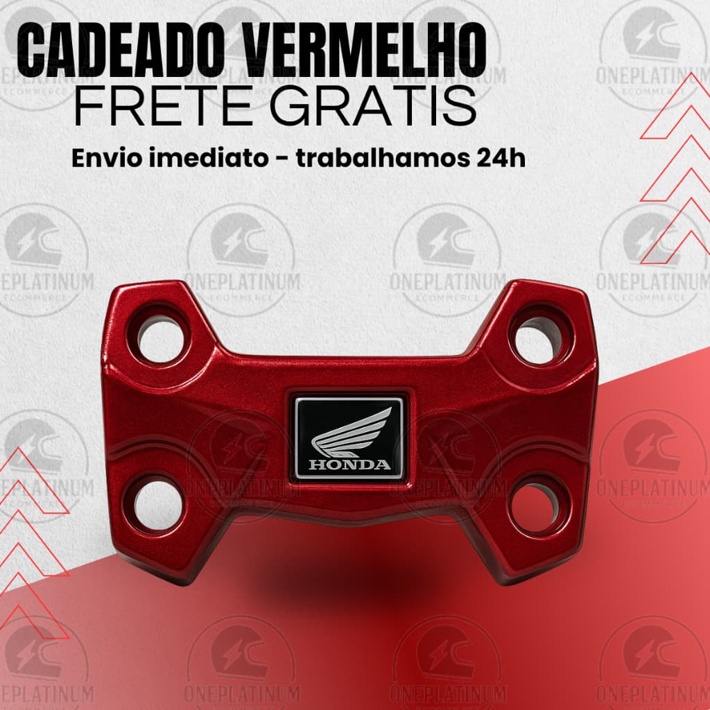 Cadeado Mesa do Guidao Titan Fan Start Cg 150 160 Vermelho arrojado e esportivo - Não enferruja