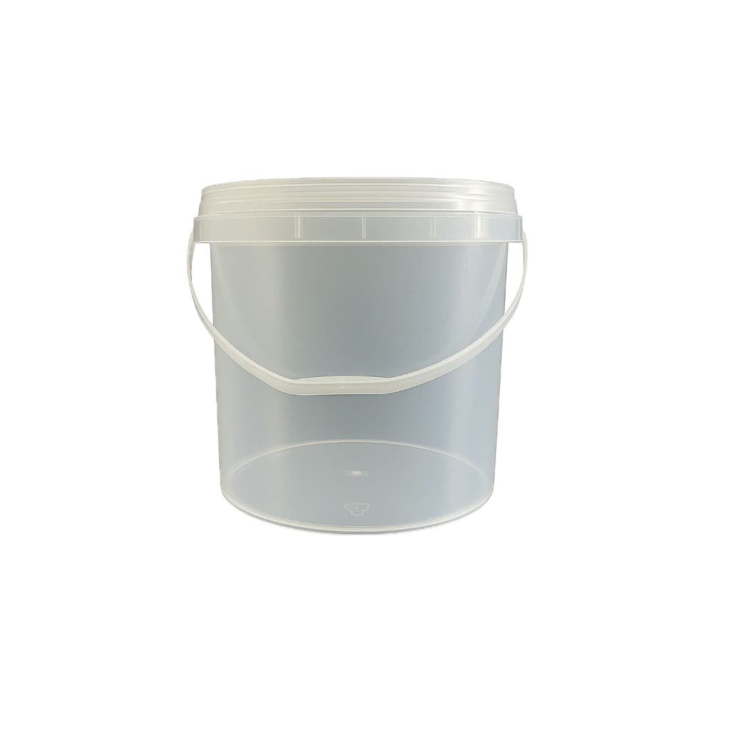 Balde transparente com tampa hermética, lacre e alça para alimentos, bebidas, lembrancinhas 2,2 2,8 3,2 e 3,6 litros
