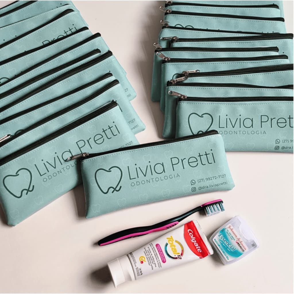 Kit 50 Necesser Odontológica Dentista Estojo Higiene Personalizado para Clínica e Consultório