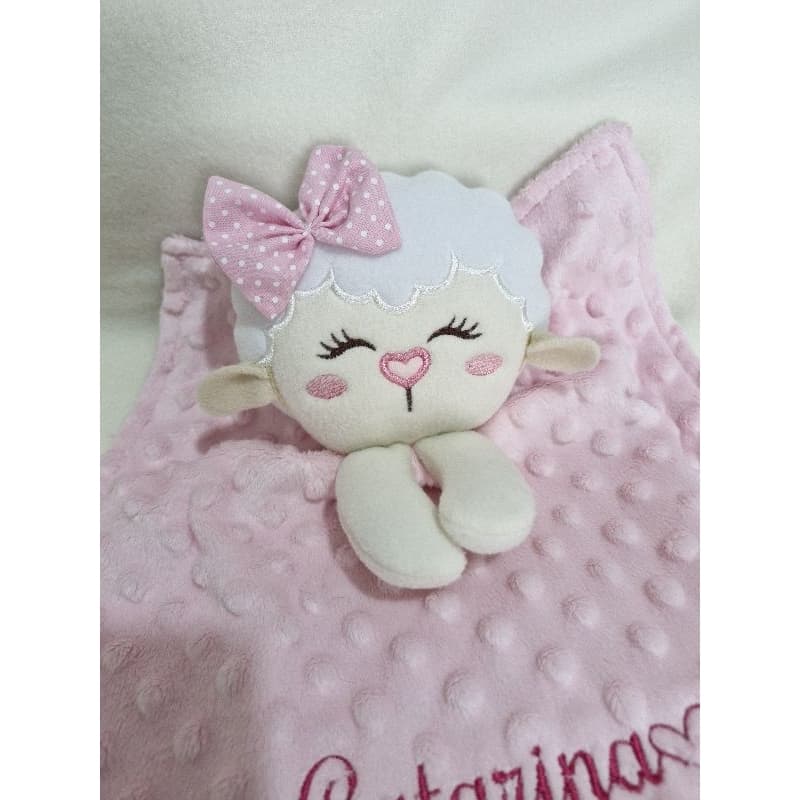 Naninha bebê ovelhinha personalizada com nome. Naninha bebê Vaquinha personalizada com nome e com prendedordechupeta.  .