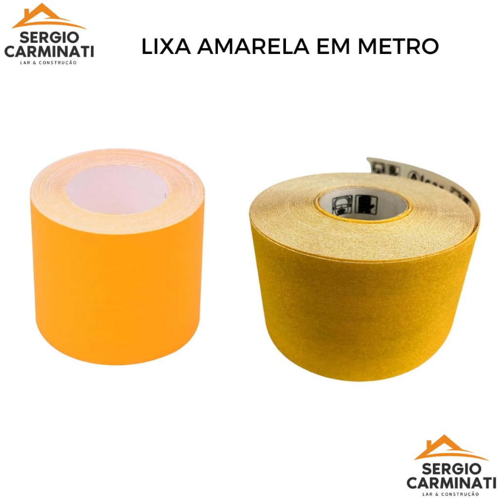 Lixa Amarela Para Madeira, Alvenaria, Gesso Em Metro