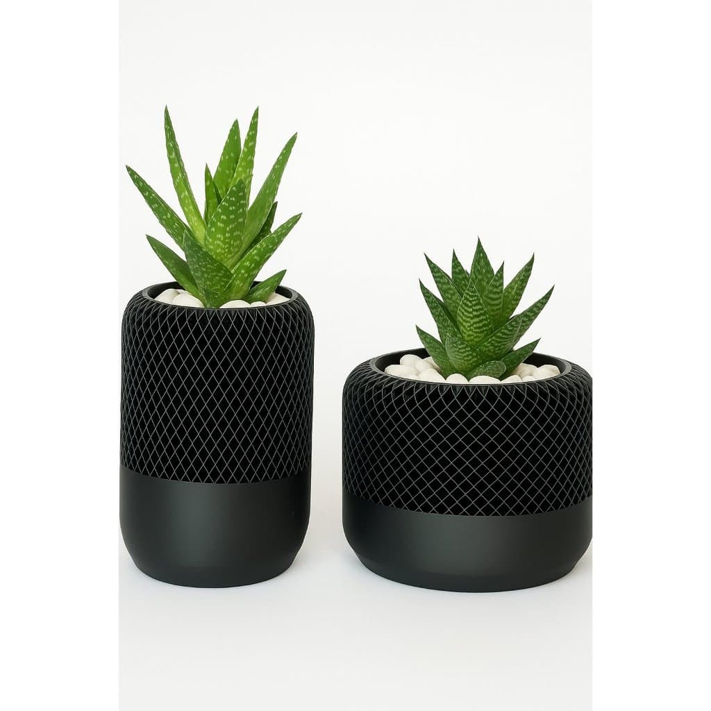 Kit Duplo de Vasos para Plantas – Impressão 3D Moderna