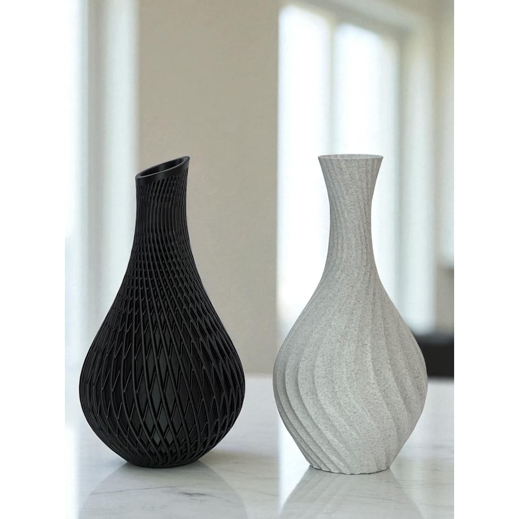 KIT Duo de Vasos Decorativos 3D – Elegância e Estilo para Seu Ambiente