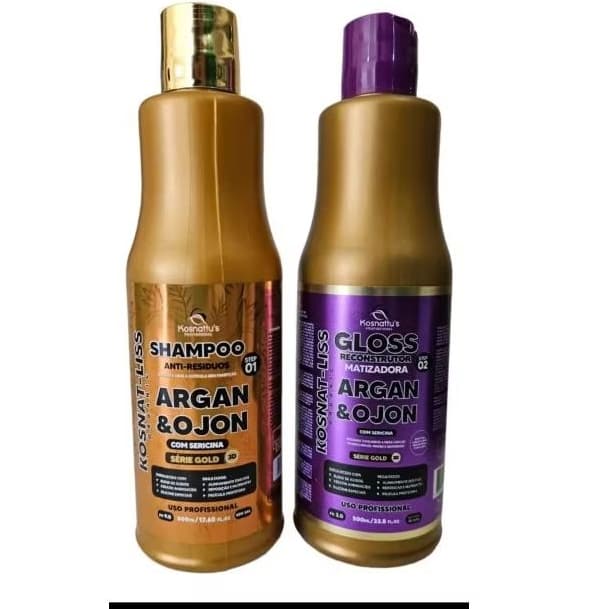 kit Progressiva Orgânica Matizadora  Argan ( Para Loiro) 500 ml Kosnattus l