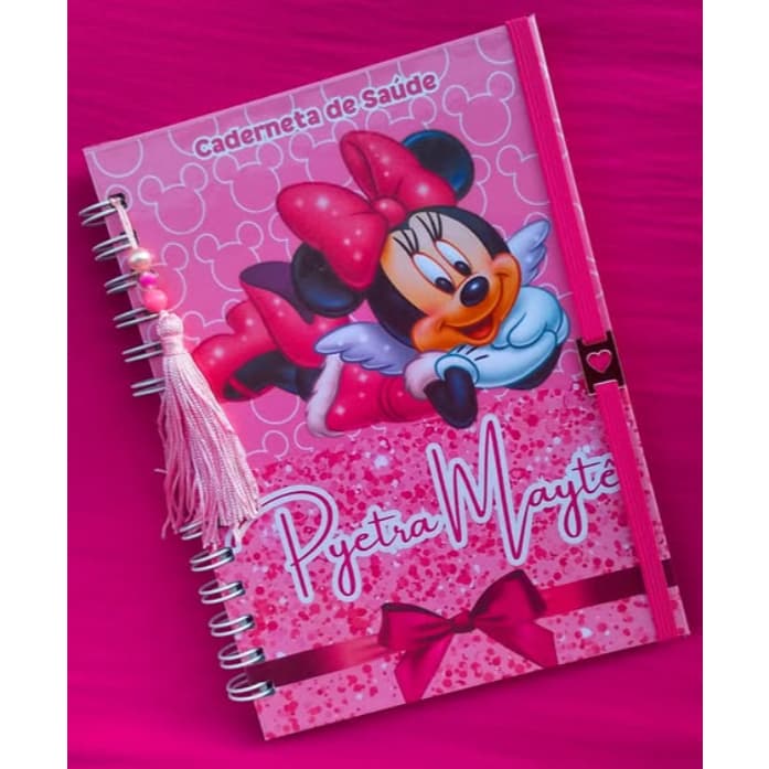 Caderneta de Vacinação Minnie Rosa Personalizada com Nome – Bebê Menina