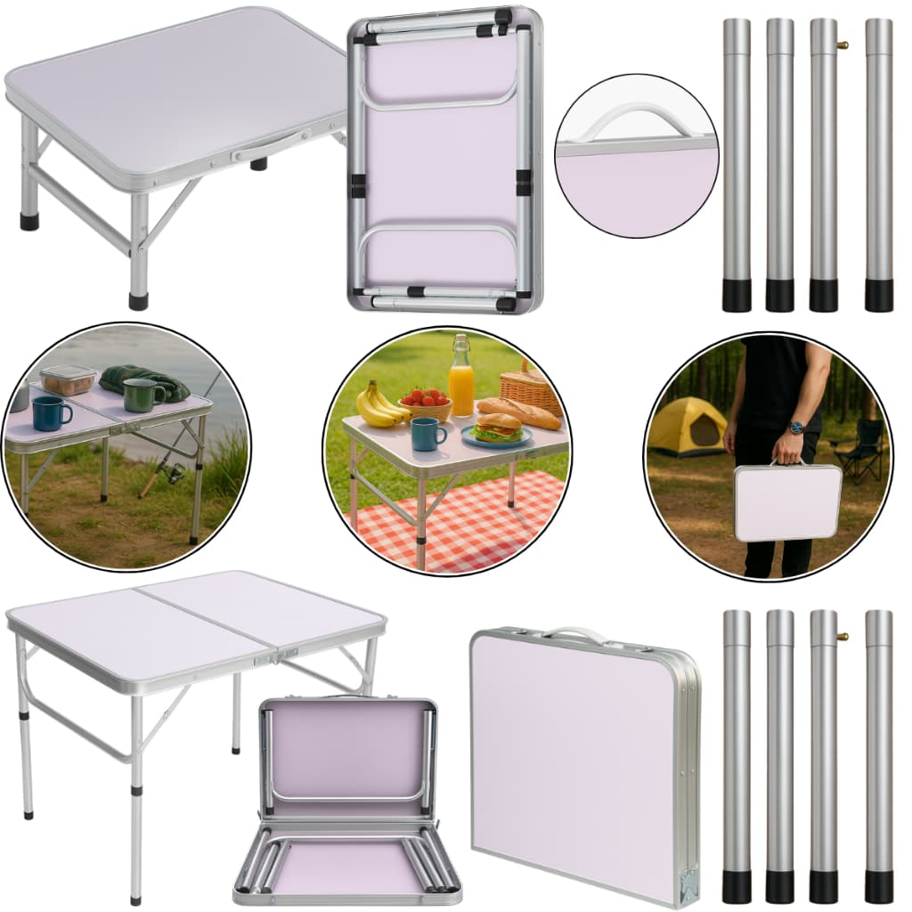 Mesa Maleta Portátil 45x60 e 60x90 Dobrável Alumínio Altura Regulável Antiderrapante