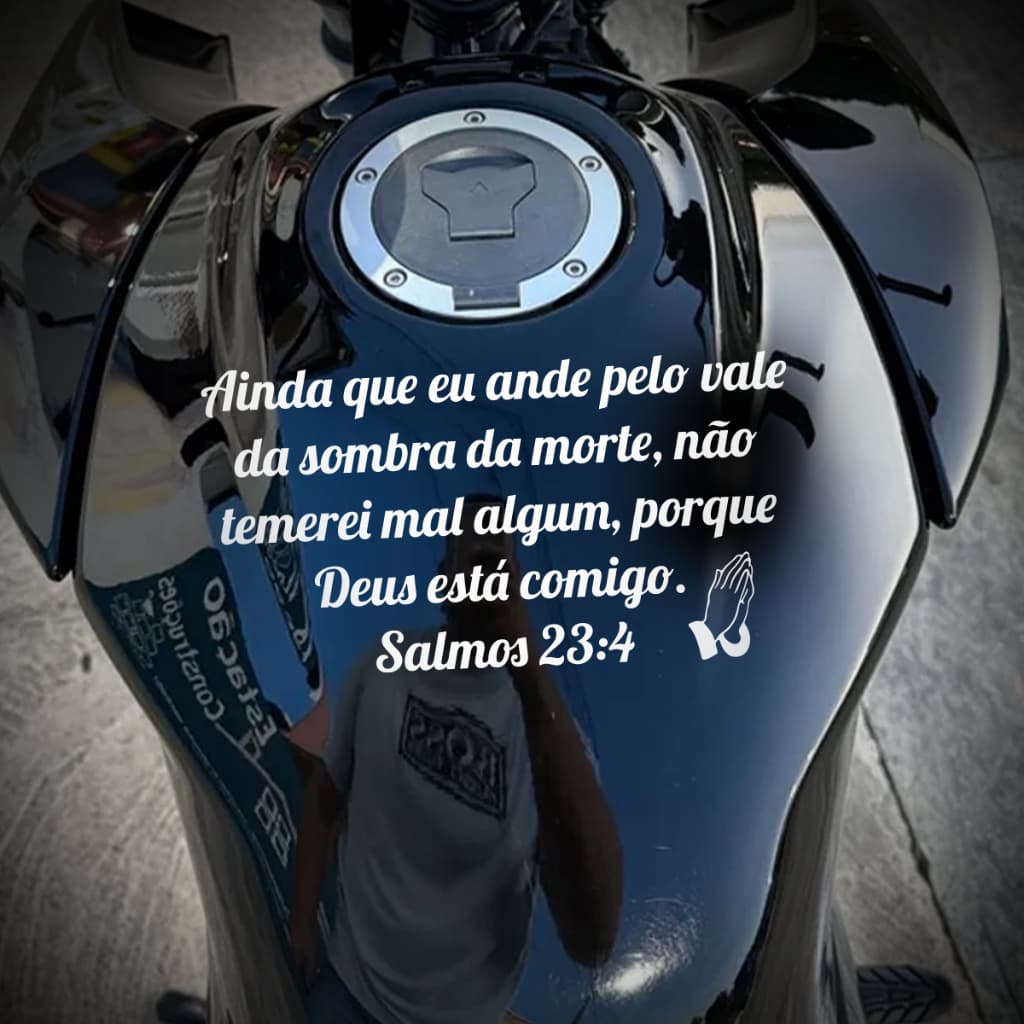 Adesivo para Tanque de Moto Carro Caminhão Salmo 23 Vale da Sombra
