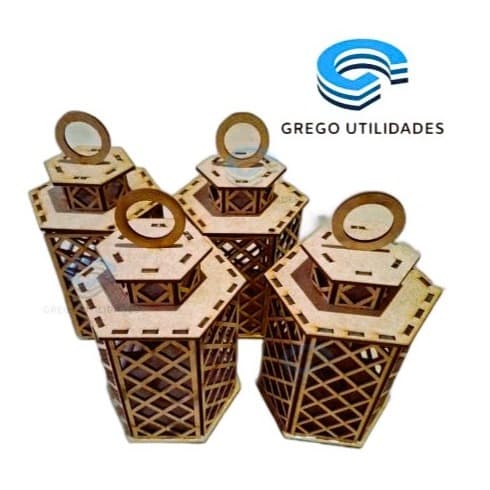 Kit 4 Unidades Luminárias Sextavada Marroquina Luminária Decorativa Mesa Cozinha Luxo Sofisticada