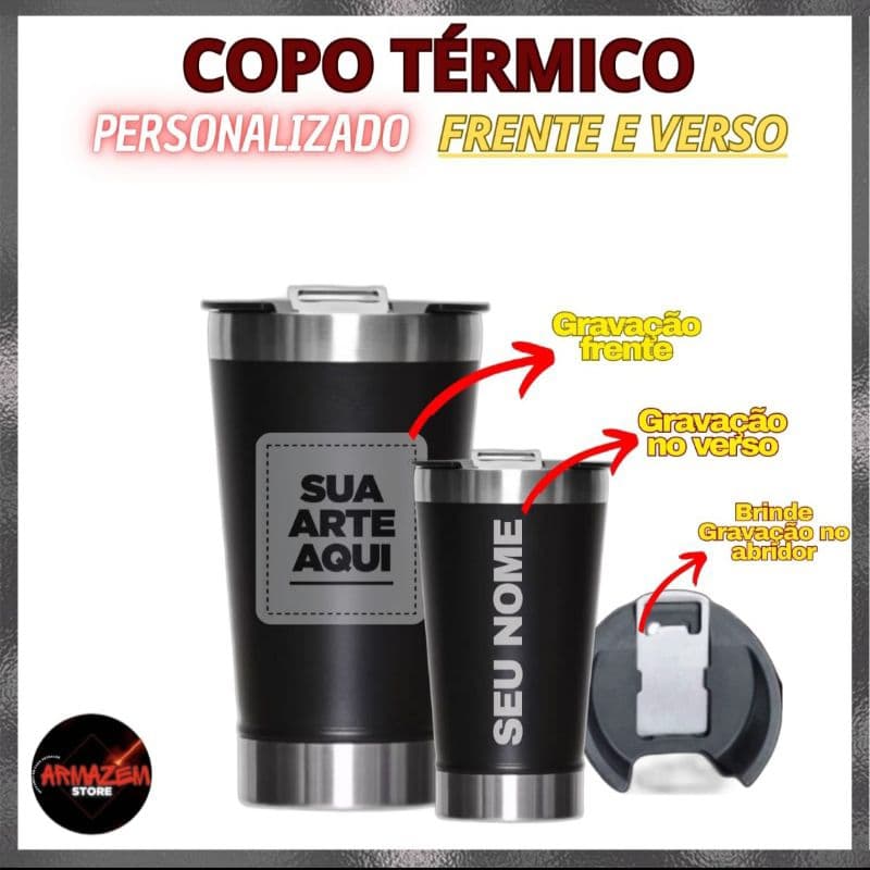 kit 24 Copo Térmico Personalizado gravação473ml – Com Tampa e Abridor Brinde perfeito