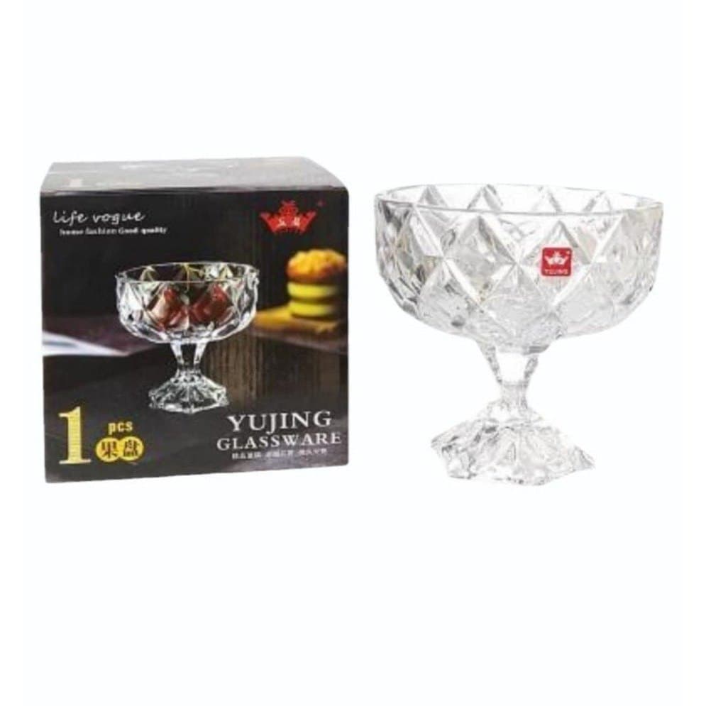Baleiro Centro de Mesa Decorativo Pé de Cristal Dely 11cm – Transparente – Yuging