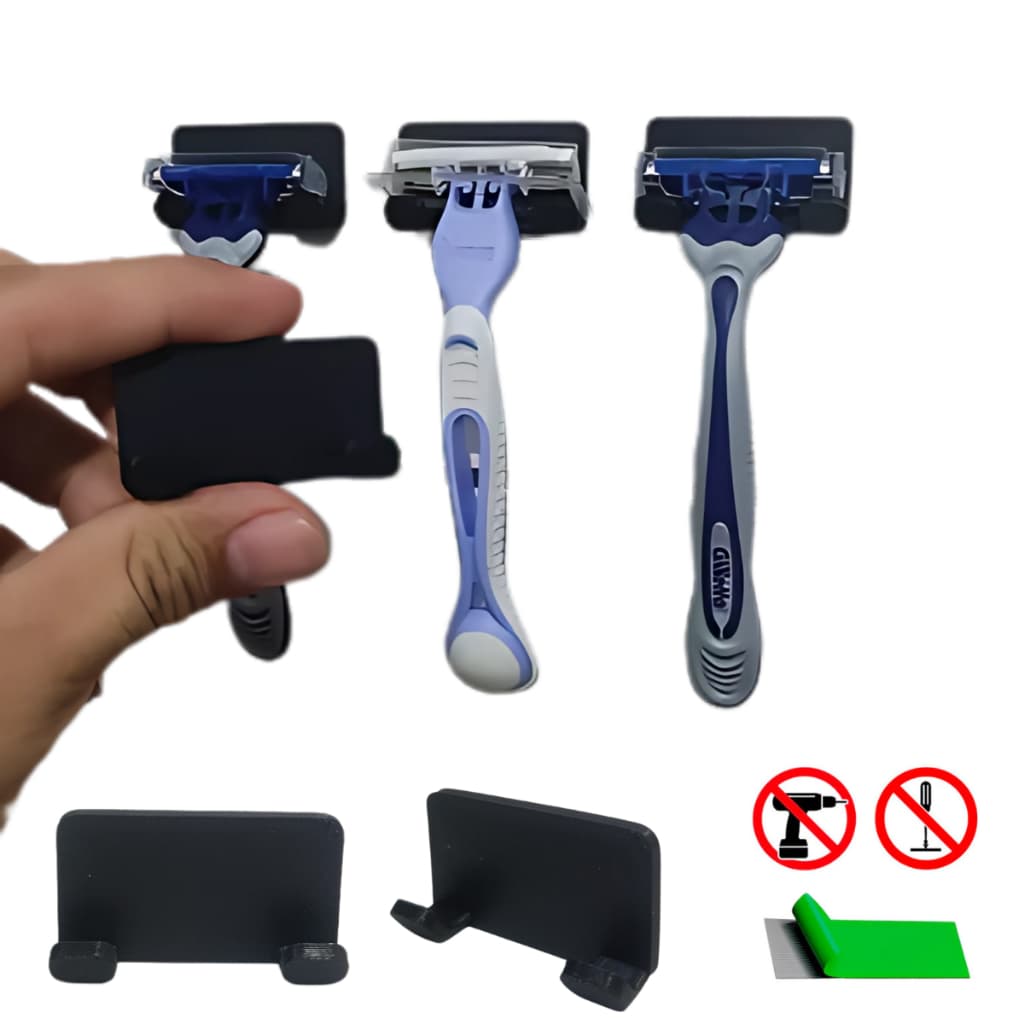 Kit 4 Suporte Porta Aparelho Lâmina Barbear Adesivo