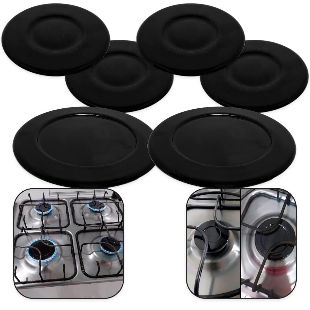 6 Tampas Espalhadores para Boca de Fogão Brastemp Consul Bf076/ Brastemp Eva
