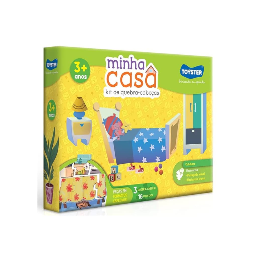 Kit de Quebra-Cabeças Minha Casa (3 Quebra-Cabeças, 16 Peças Cada) - Toyster 3015
