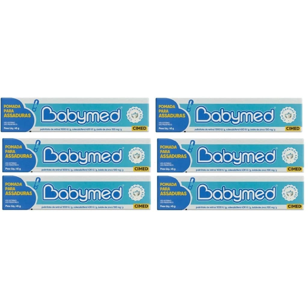 Kit 6 Pomada Para Assaduras Babymed Azul 45g - Cimed