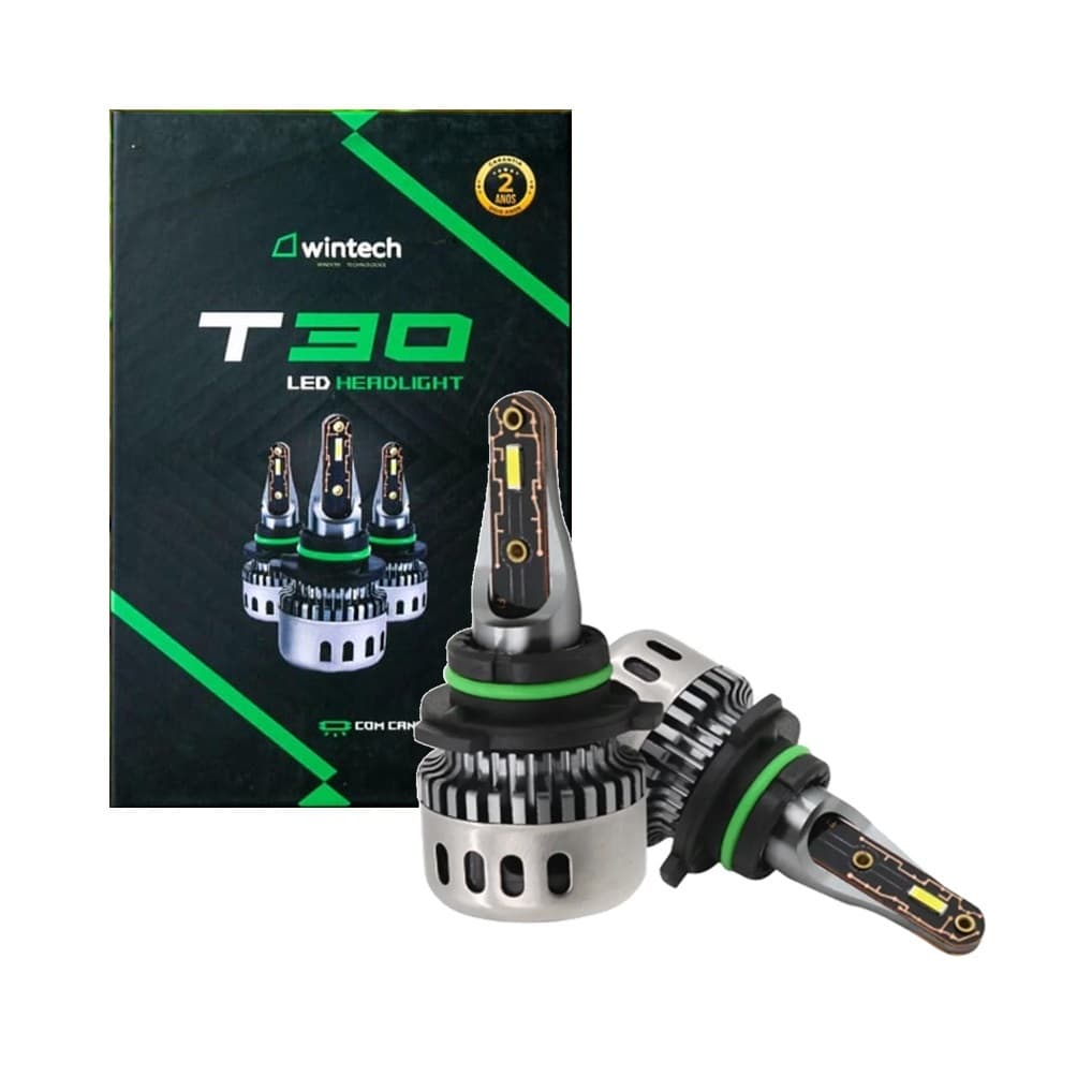 Lâmpada Farol Ultra Super Led T30 10000L Wintech H1 H3 H4 H7 H11 H16 H27 HB3 HB4 HB5 2 anos garantia